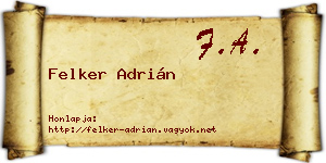 Felker Adrián névjegykártya